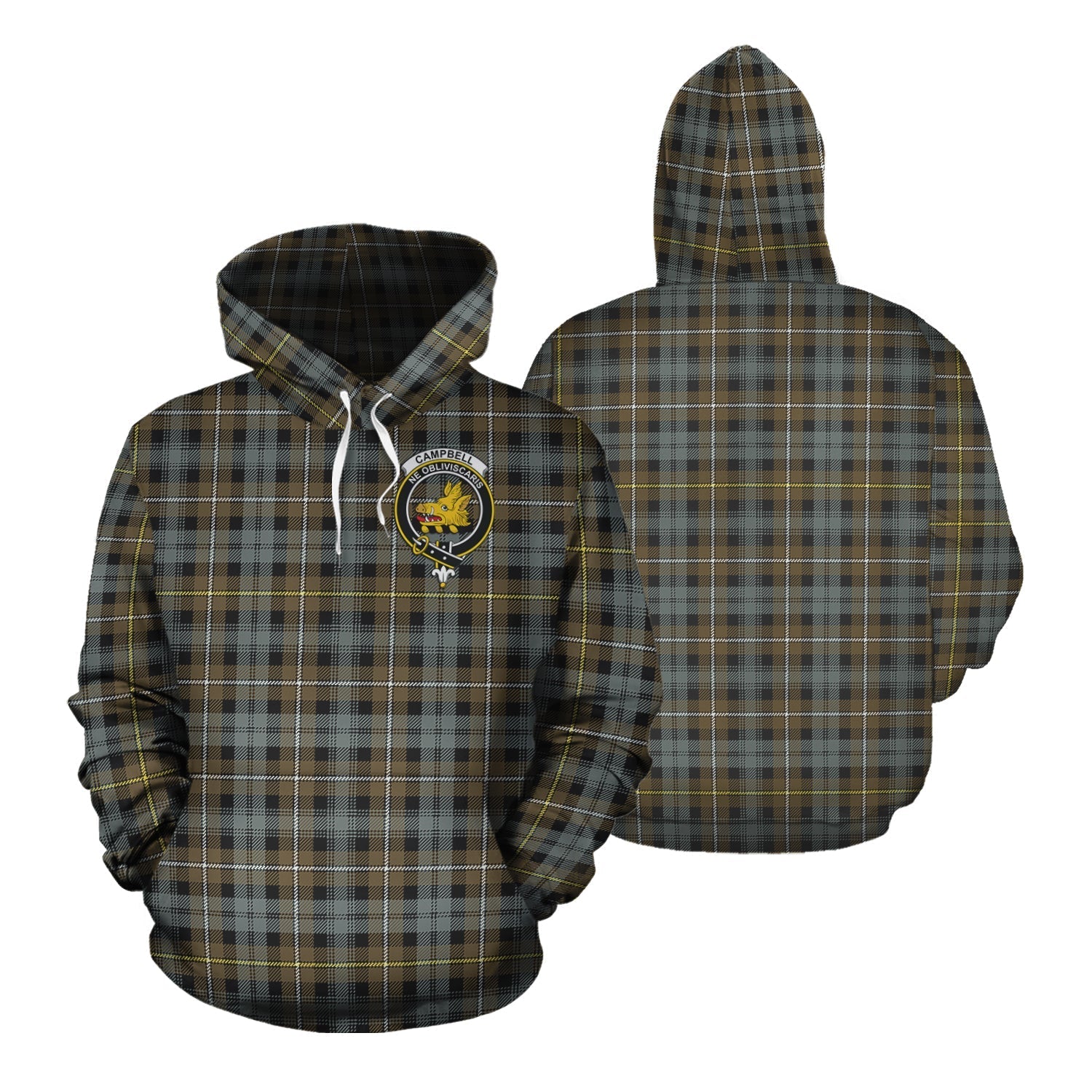 Printivon Campbell Argyll Weathered Tartan Hoodie