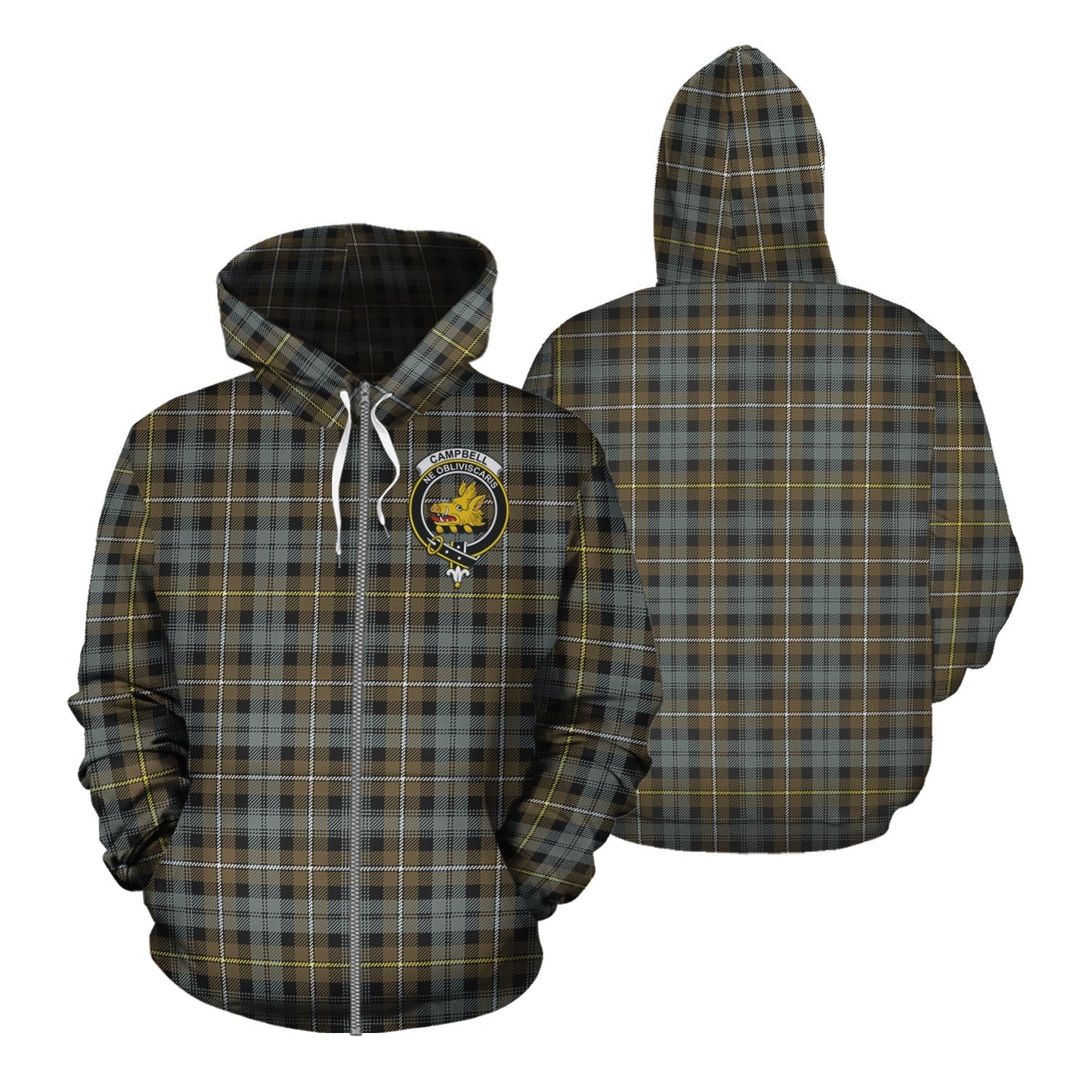 Printivon Campbell Argyll Weathered Tartan Hoodie