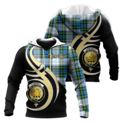 Printivon Campbell Dress Clan Believe In Me Crest Tartan Knitted Hoodie Custom Your Text