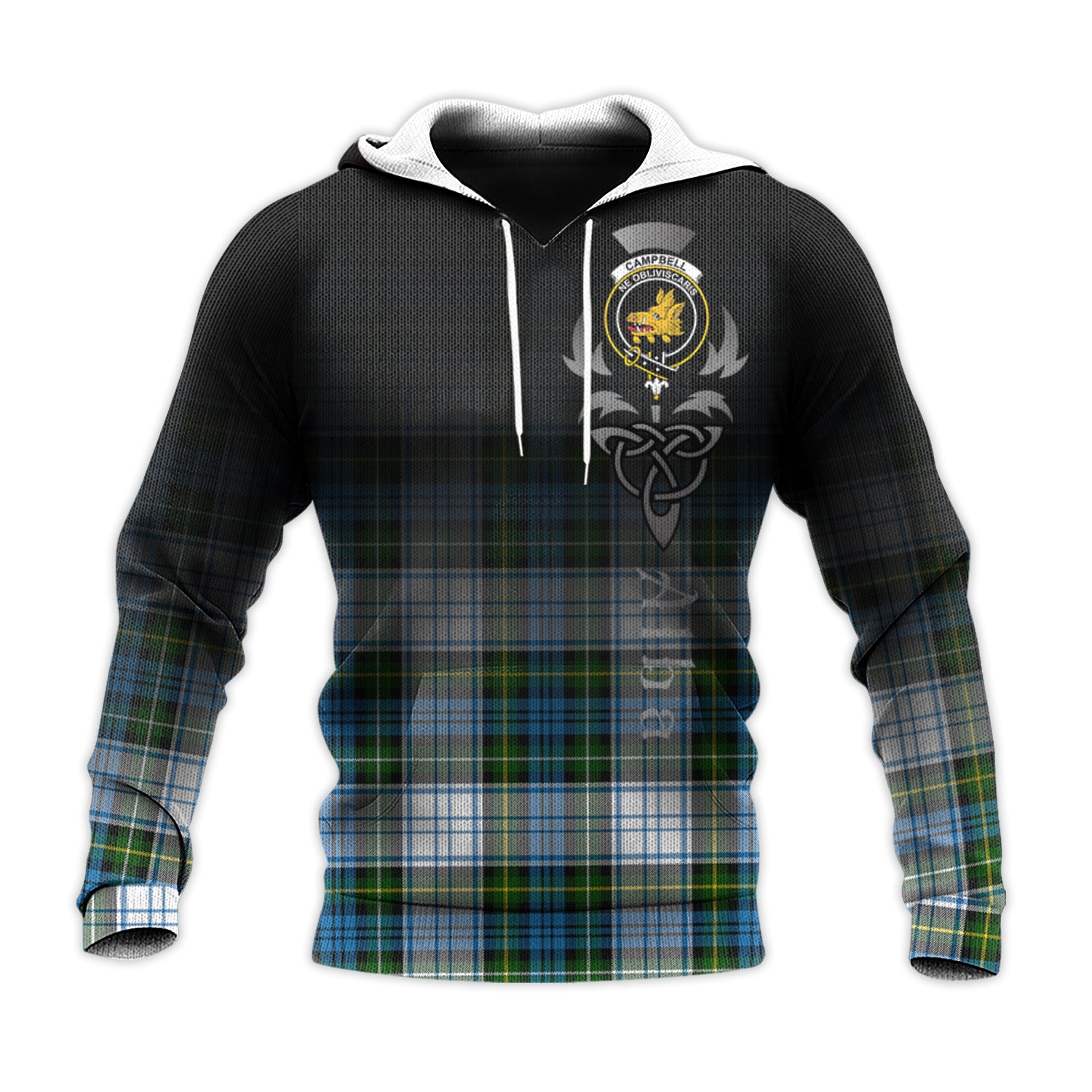 Printivon Campbell Dress Tartan Crest Alba Celtic Hoodie