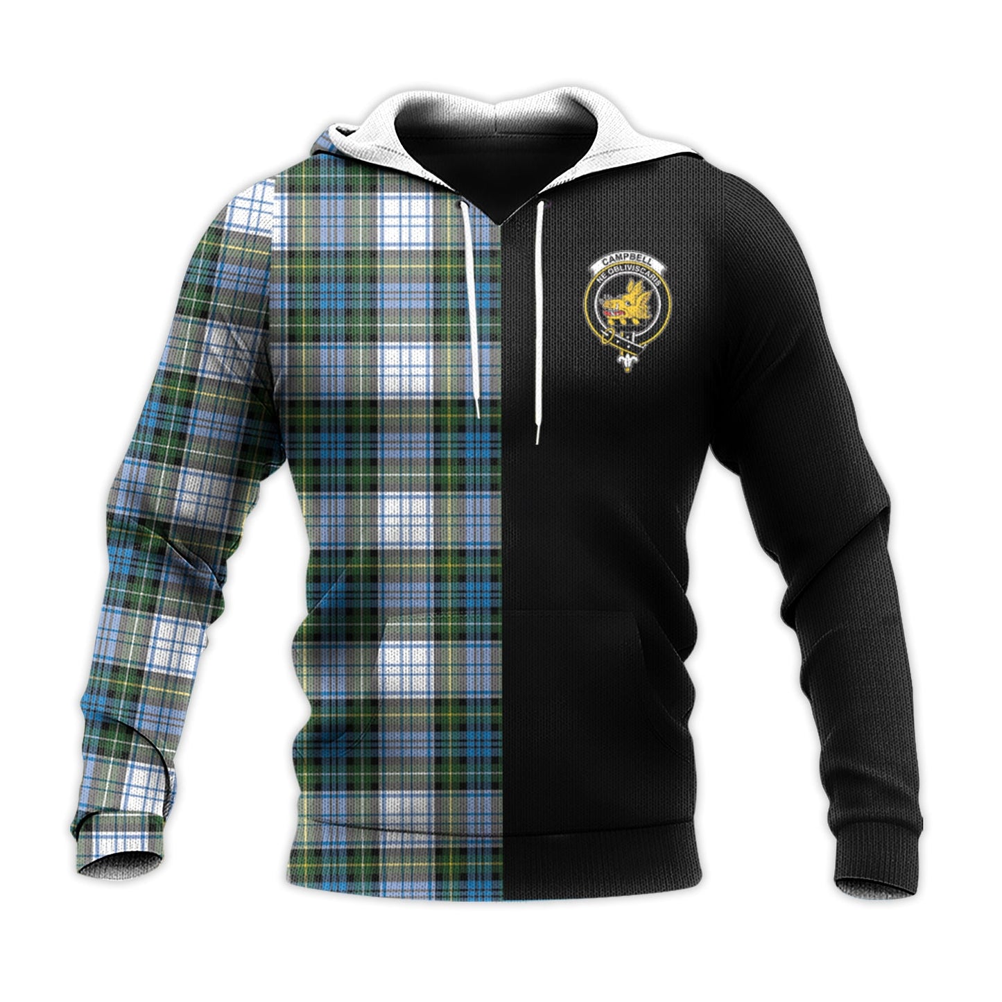 Printivon Campbell Dress Tartan Personalize Half Hoodie