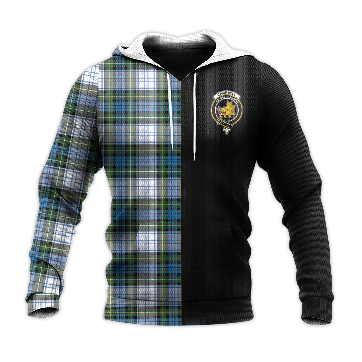 Printivon Campbell Dress Tartan Personalize Half Hoodie