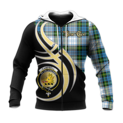Printivon Campbell Dress Clan Believe In Me Crest Tartan Knitted Hoodie Custom Your Text