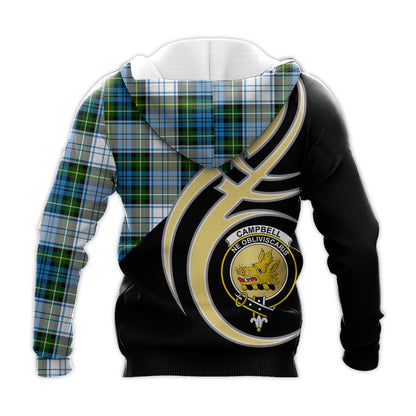 Printivon Campbell Dress Clan Believe In Me Crest Tartan Knitted Hoodie Custom Your Text