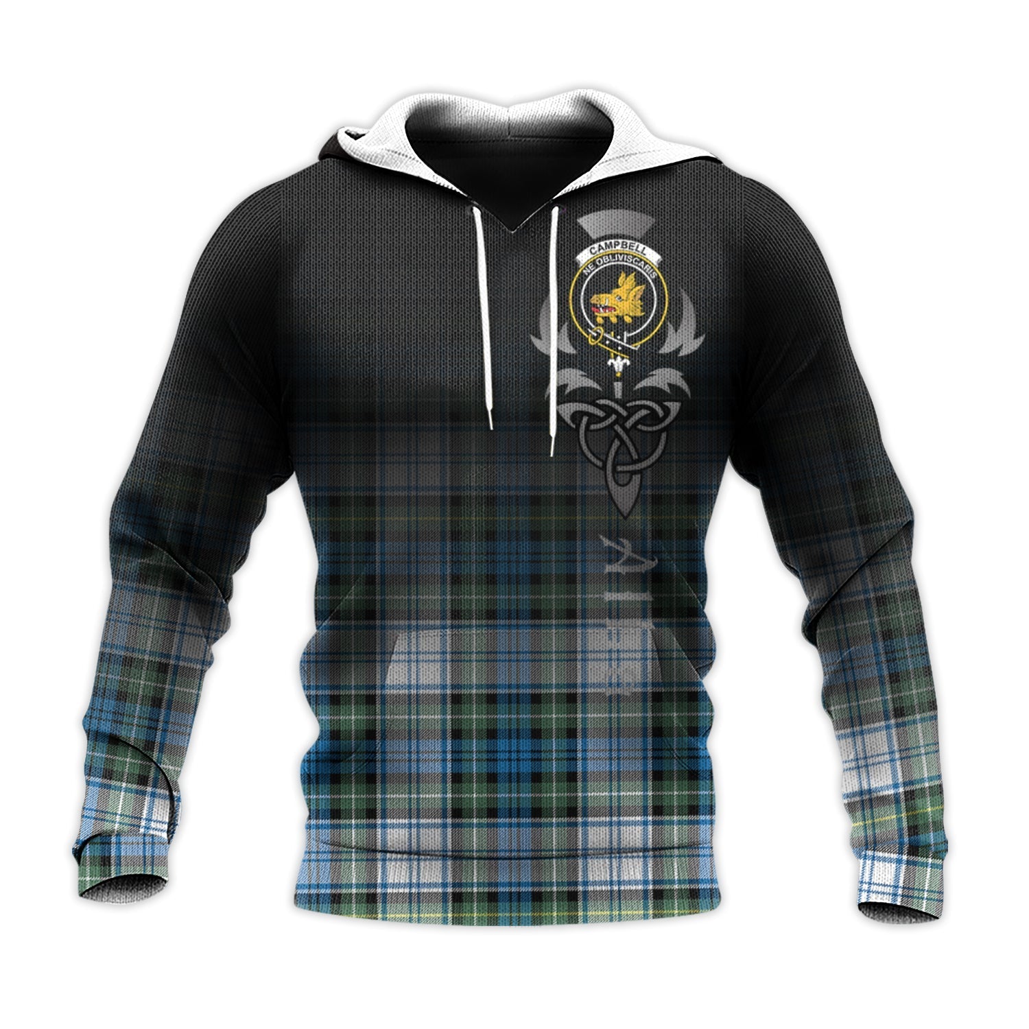 Printivon Campbell Dress Ancient Tartan Crest Alba Celtic Hoodie