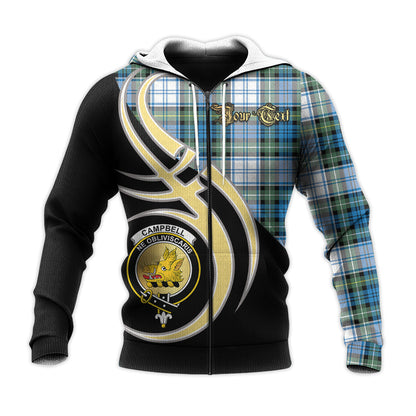 Printivon Campbell Dress Ancient Clan Believe In Me Crest Tartan Knitted Hoodie Custom Your Text