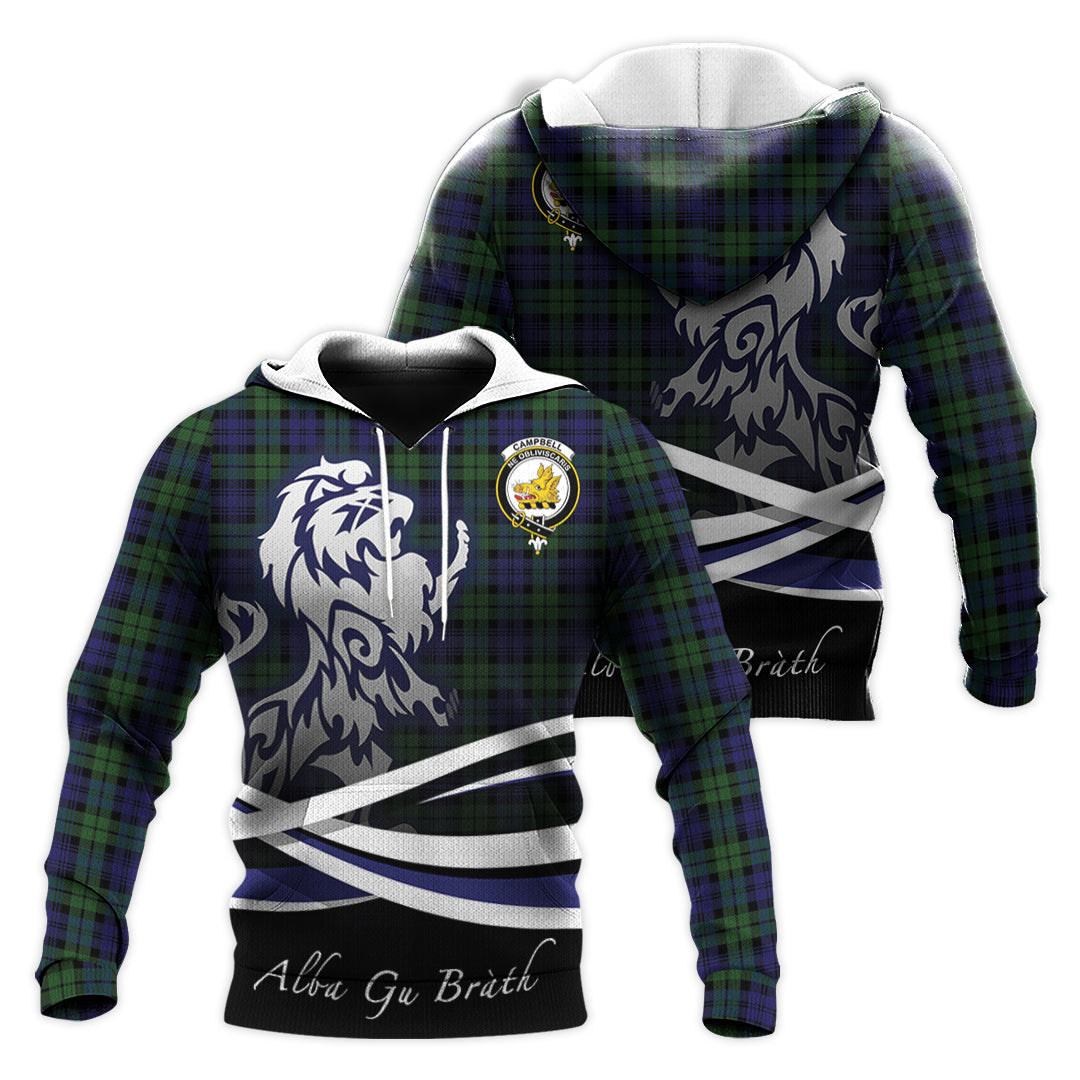 Printivon Campbell Modern Tartan Scottish Lion Hoodie