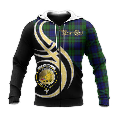 Printivon Campbell Modern Clan Believe In Me Crest Tartan Knitted Hoodie Custom Your Text