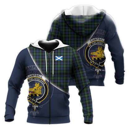 Printivon Campbell Of Argyll 01 Tartan Scottish Crest Hoodie