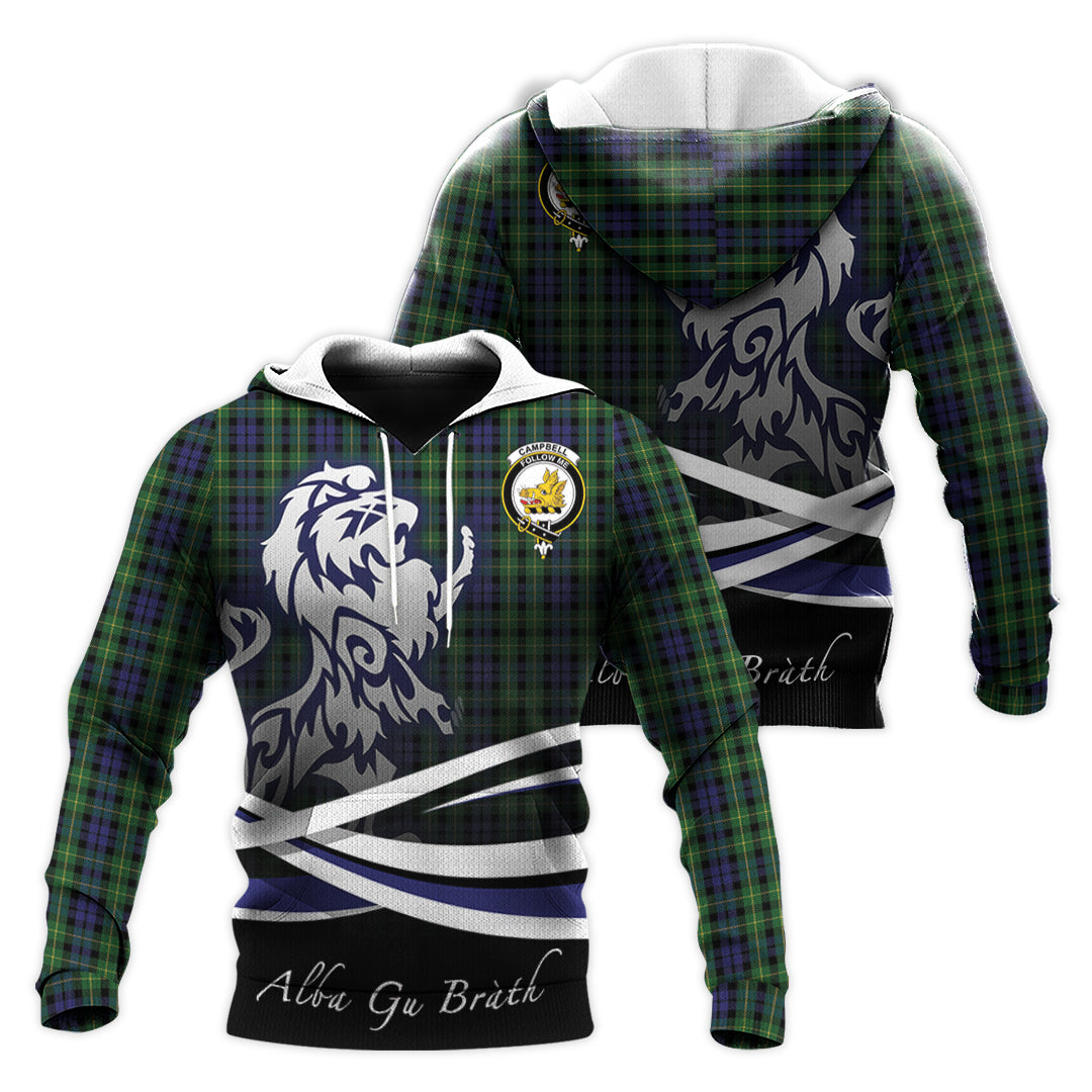 Printivon Campbell Of Breadalbane Tartan Scottish Lion Hoodie
