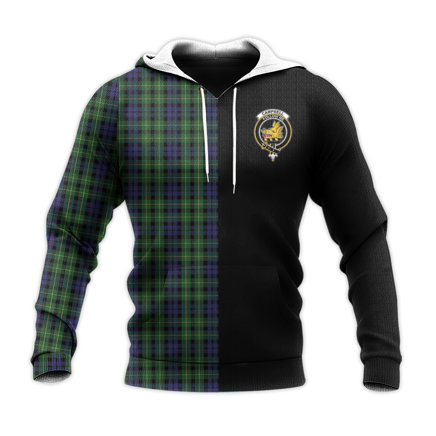 Printivon Campbell Of Breadalbane Tartan Personalize Half Hoodie