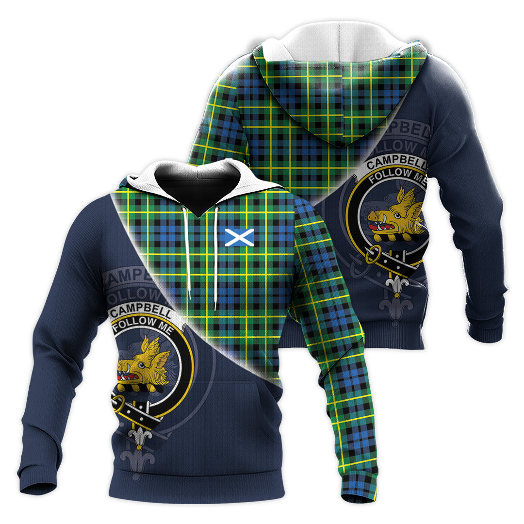 Printivon Campbell Of Breadalbane Ancient Tartan Scottish Crest Hoodie