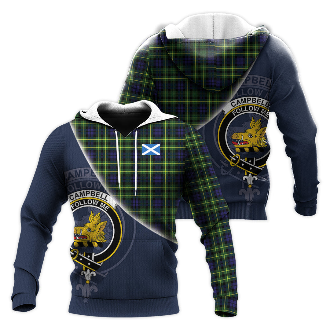 Printivon Campbell Of Breadalbane Modern Tartan Scottish Crest Hoodie