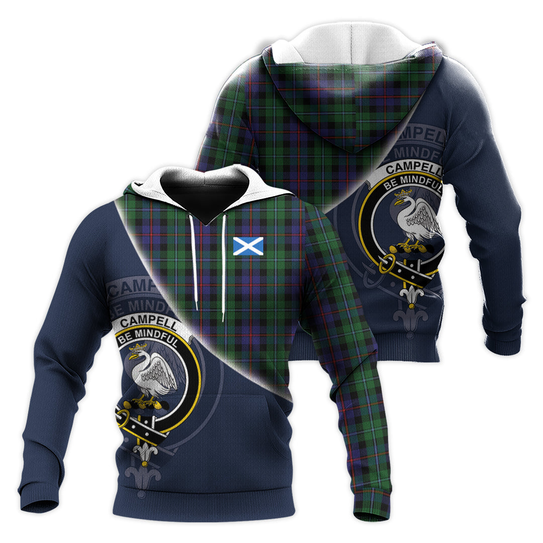 Printivon Campbell Of Cawdor Tartan Scottish Crest Hoodie