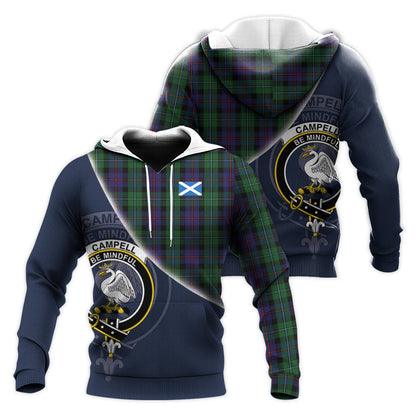 Printivon Campbell Of Cawdor Tartan Scottish Crest Hoodie