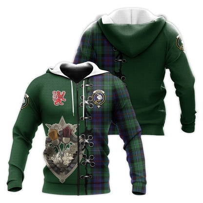 Printivon Campbell Of Cawdor Tartan Hoodie Lion Rampant And Celtic Thistle Style