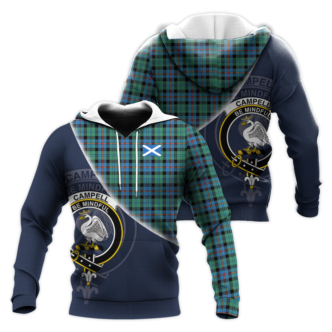 Printivon Campbell Of Cawdor Ancient Tartan Scottish Crest Hoodie