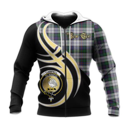 Printivon Campbell Of Cawdor Dress Clan Believe In Me Crest Tartan Knitted Hoodie Custom Your Text