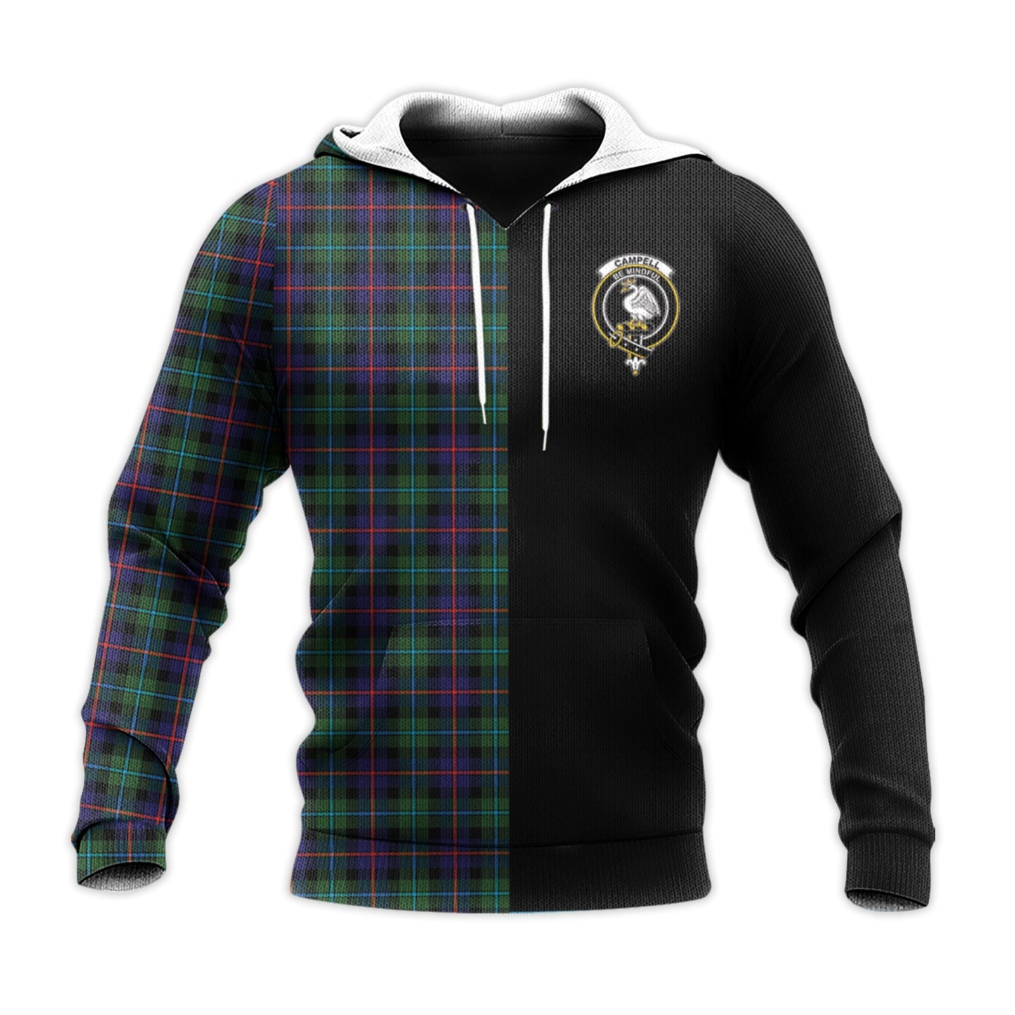 Printivon Campbell Of Cawdor Modern Tartan Personalize Half Hoodie