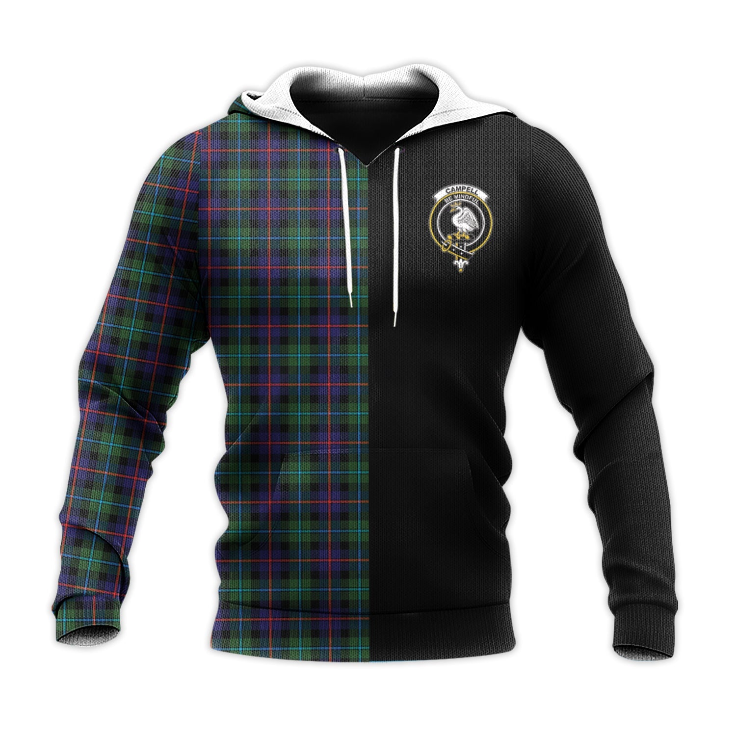 Printivon Campbell Of Cawdor Modern Tartan Personalize Half Hoodie