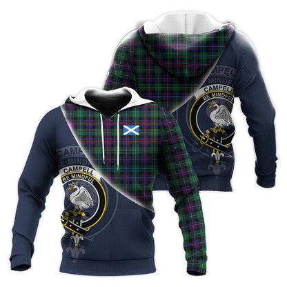 Printivon Campbell Of Cawdor Modern Tartan Scottish Crest Hoodie