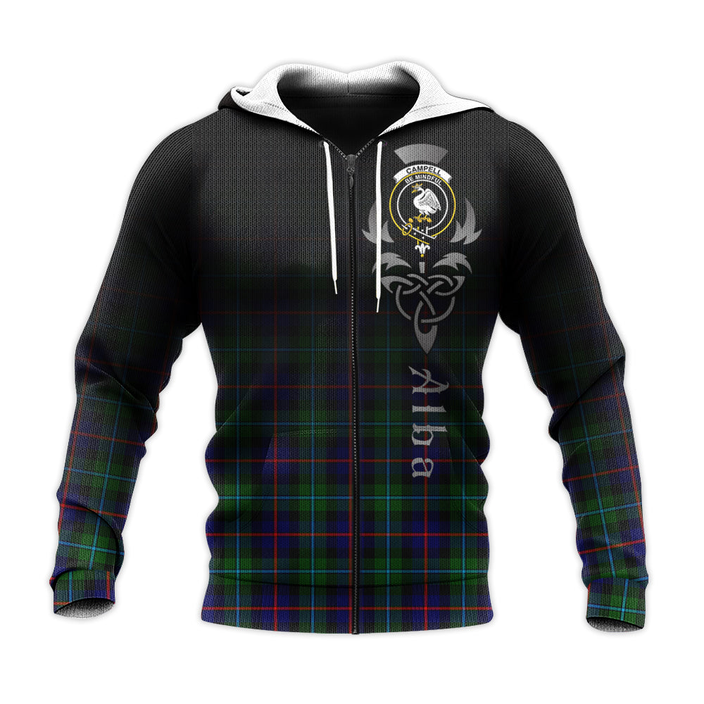 Printivon Campbell Of Cawdor Modern Tartan Crest Alba Celtic Hoodie