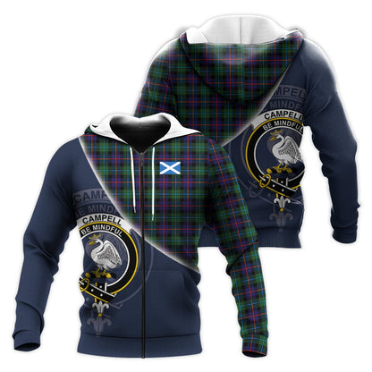 Printivon Campbell Of Cawdor Modern Tartan Scottish Crest Hoodie