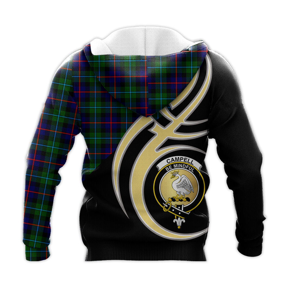Printivon Campbell Of Cawdor Modern Clan Believe In Me Crest Tartan Knitted Hoodie Custom Your Text