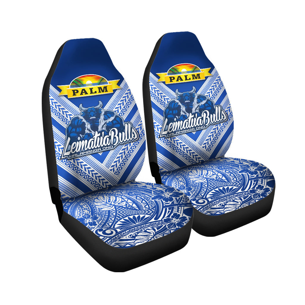 Mate Ma'a Tonga Car Seat Covers Leimatu'a Bulls Creative Style Blue