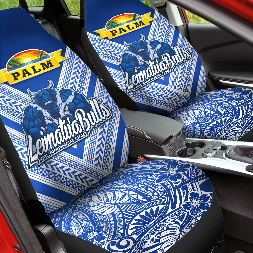 Mate Ma'a Tonga Car Seat Covers Leimatu'a Bulls Creative Style Blue