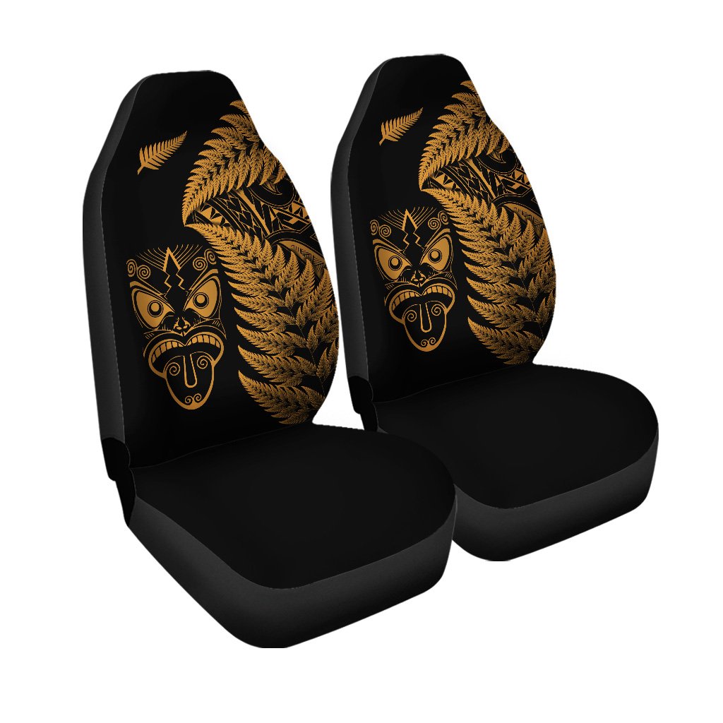 New Zealand Haka Rugby Maori Car Seat Cover Silver Fern Vibes Gold