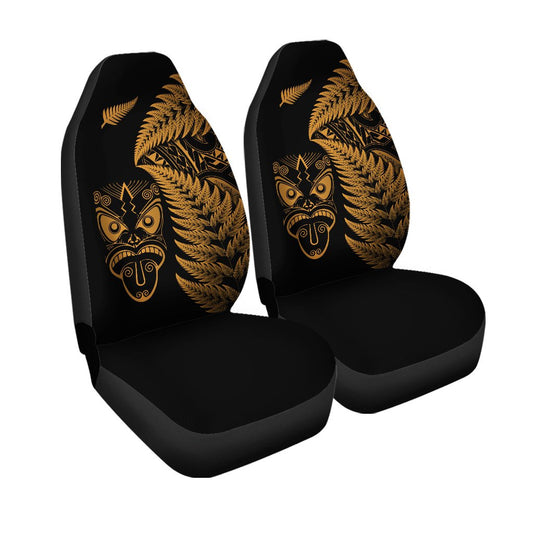 New Zealand Haka Rugby Maori Car Seat Cover Silver Fern Vibes Gold