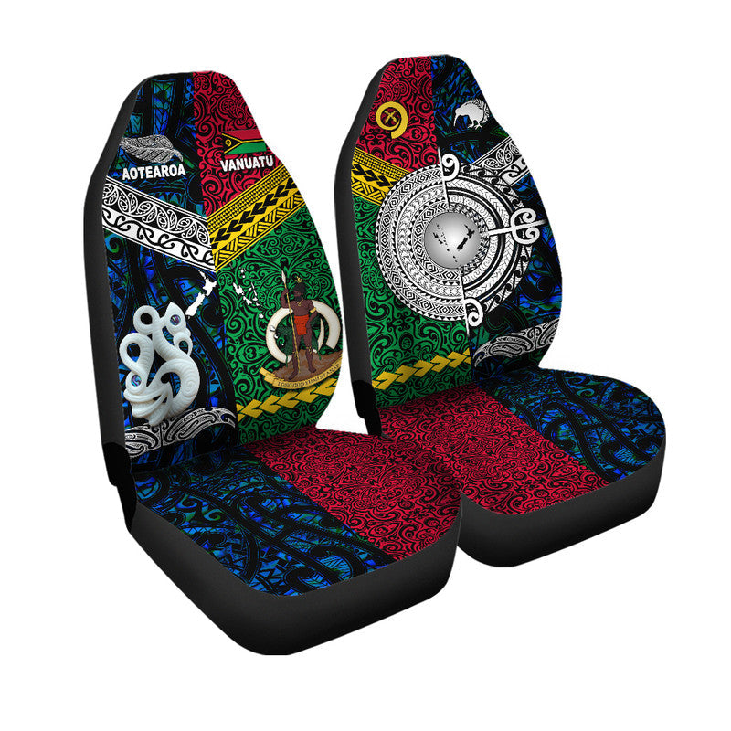 New Zealand And Vanuatu Car Seat Cover Together Blue