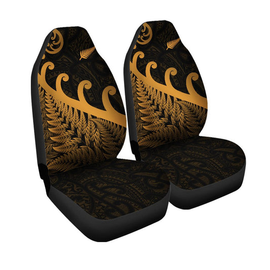 New Zealand Rugby Maori Car Seat Cover Silver Fern Koru Vibes Gold