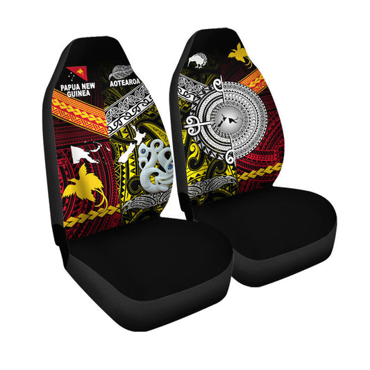 New Zealand And Papua New Guinea Car Seat Cover Together Yellow