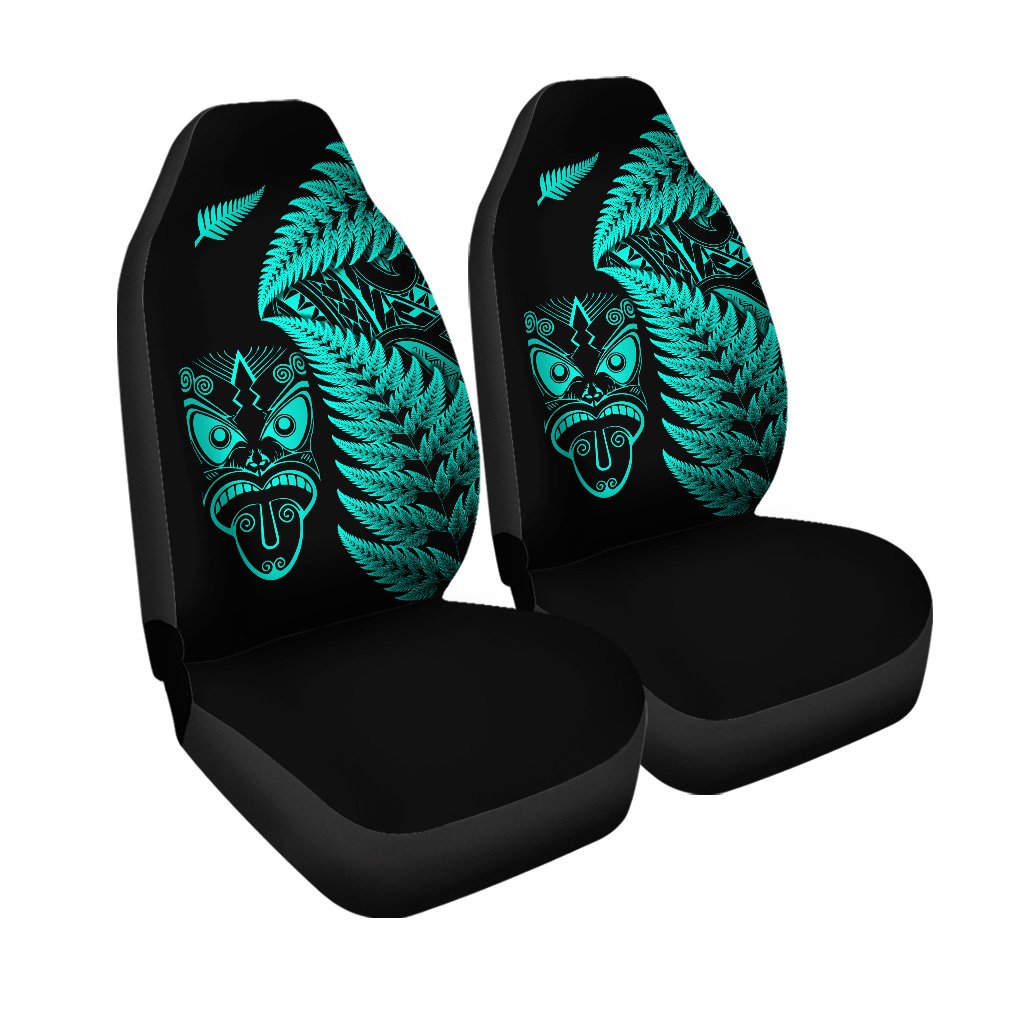 New Zealand Haka Rugby Maori Car Seat Cover Silver Fern Vibes Turquoise
