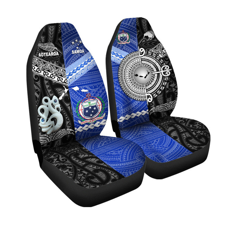 New Zealand And Samoa Car Seat Cover Together Black