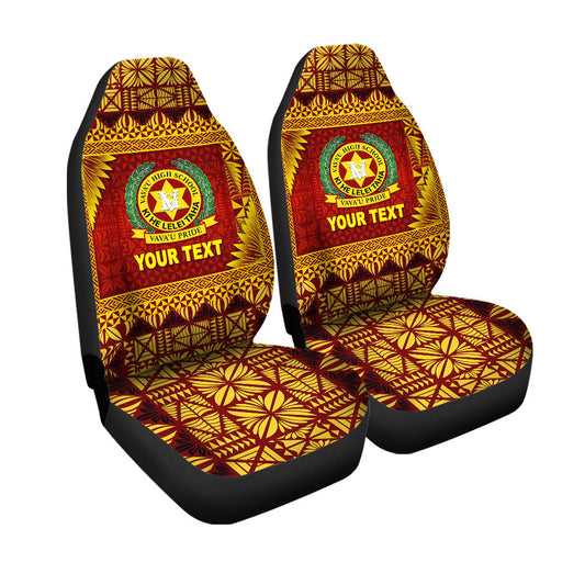 (Custom Personalised) Tonga Vava'u High School Car Seat Covers Simplified Version Maroon
