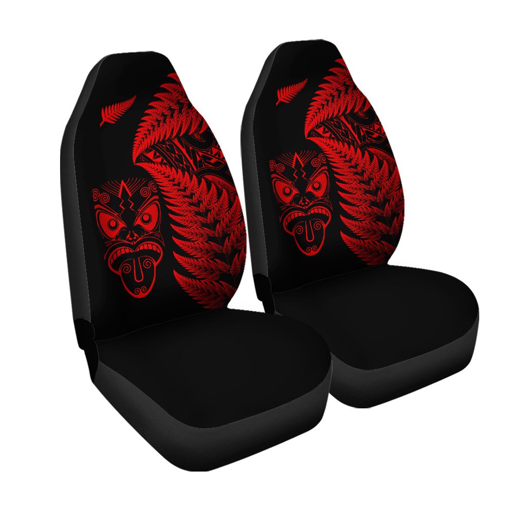 New Zealand Haka Rugby Maori Car Seat Cover Silver Fern Vibes Red