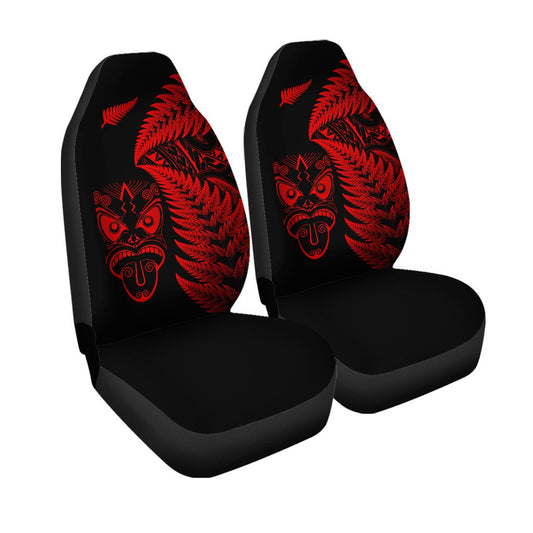 New Zealand Haka Rugby Maori Car Seat Cover Silver Fern Vibes Red