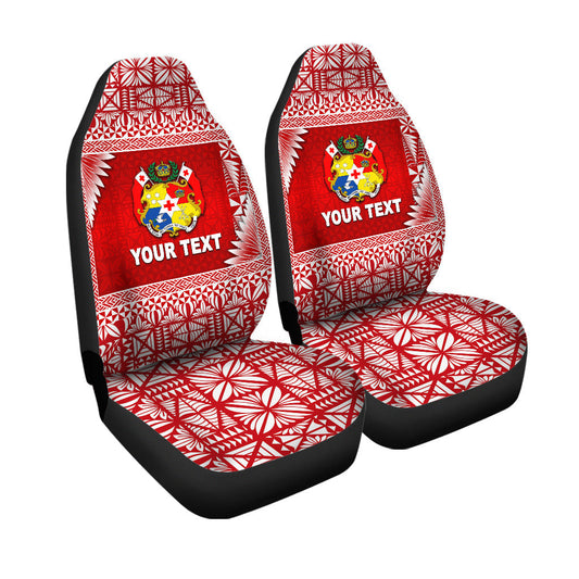 (Custom Personalised) Tonga Coat Of Arms Car Seat Covers Simplified Version Red