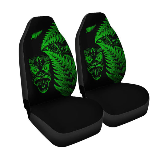 New Zealand Haka Rugby Maori Car Seat Cover Silver Fern Vibes Green