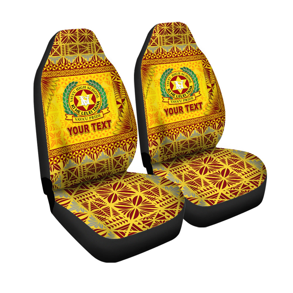 (Custom Personalised) Tonga Vava'u High School Car Seat Covers Simplified Version Gold