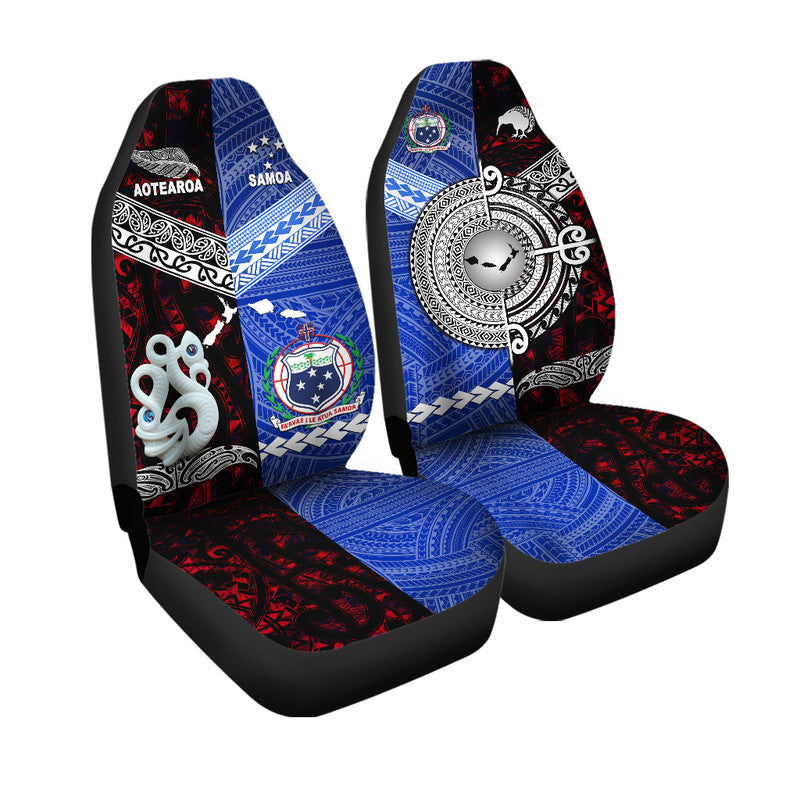 New Zealand And Samoa Car Seat Cover Together Red
