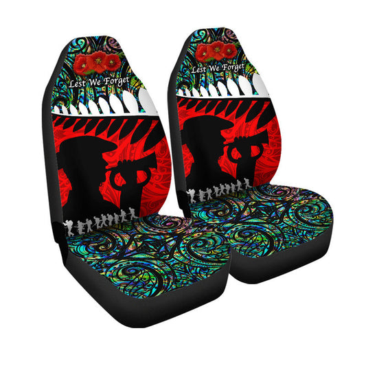 New Zealand Maori ANZAC Car Seat Cover Remembrance Soldier Paua Shell