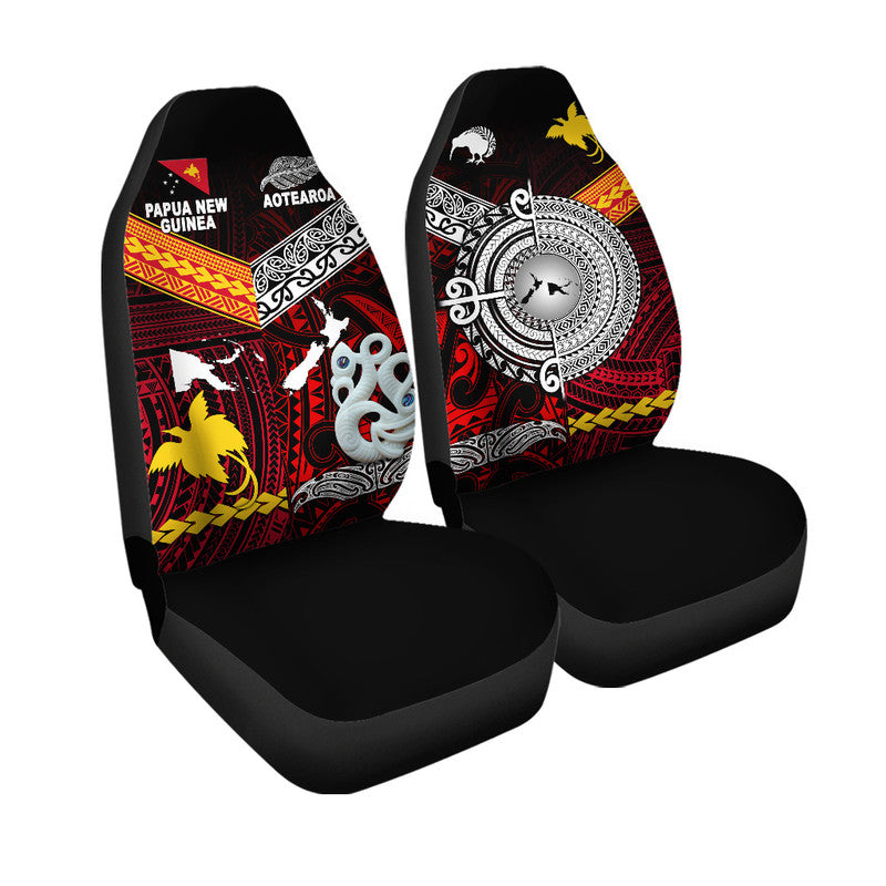 New Zealand And Papua New Guinea Car Seat Cover Together Red