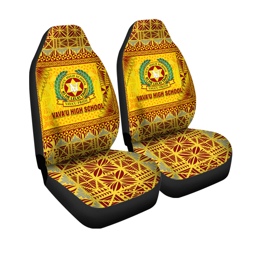 Tonga Vava'u High School Car Seat Covers Simplified Version Gold