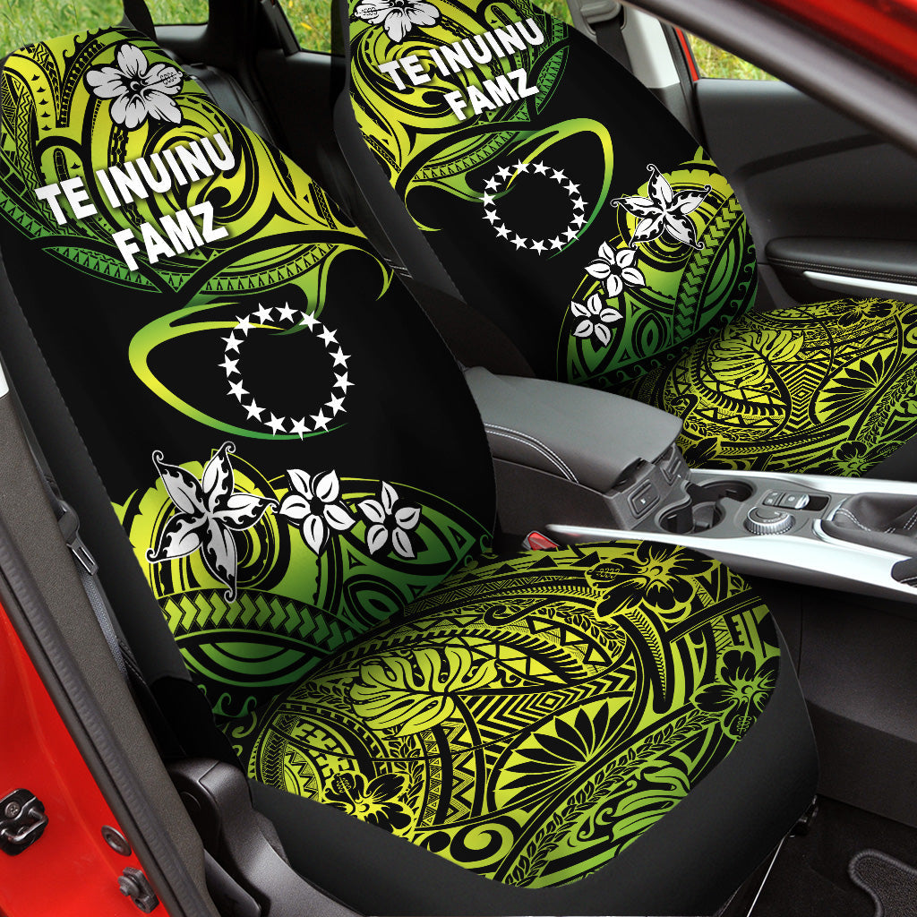 TE INUINU FAMZ Cook Islands Rugby Car Seat Cover Unique Vibes Green
