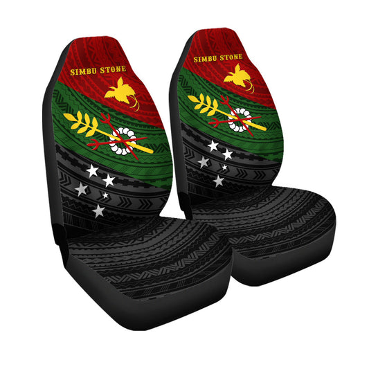 (Simbu Stone) Papua New Guinea Simbu Car Seat Cover Flag Vibes