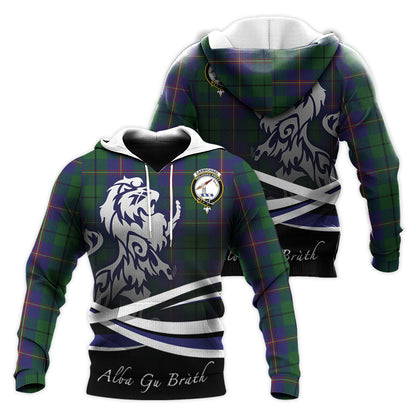 Printivon Carmichael Tartan Scottish Lion Hoodie